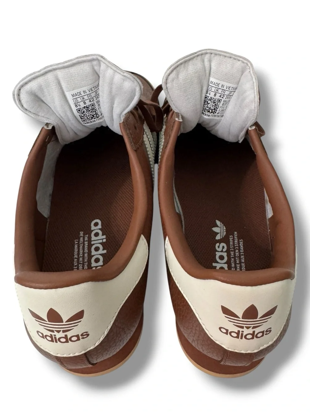 Adidas Originals Samoa Men’s Sneakers Size 8.5 Brown Leather White Gum Retro